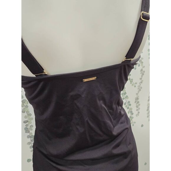 Sea Level Australia Black Mesh Trim V-Neck Tankini Swim Top Women’s Size 8 - Picture 8 of 11